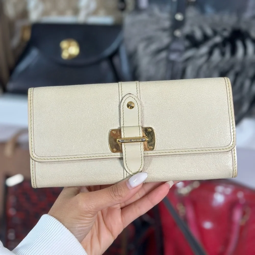 LV Rare Ivory Leather Wallet